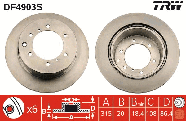 TRW féktárcsa - DF4903S - TothCarparts