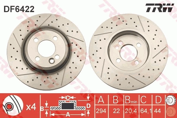 TRW féktárcsa - DF6422 - TothCarparts