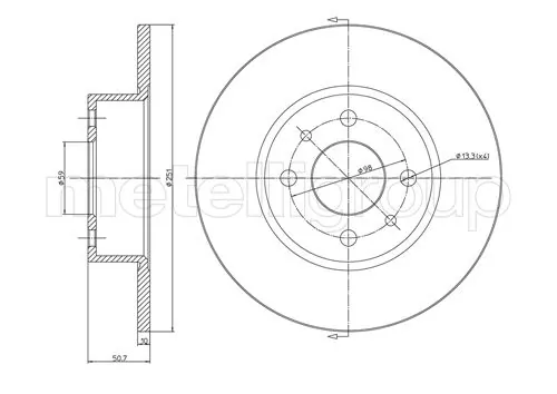 TRUSTING féktárcsa - DF647 - TothCarparts