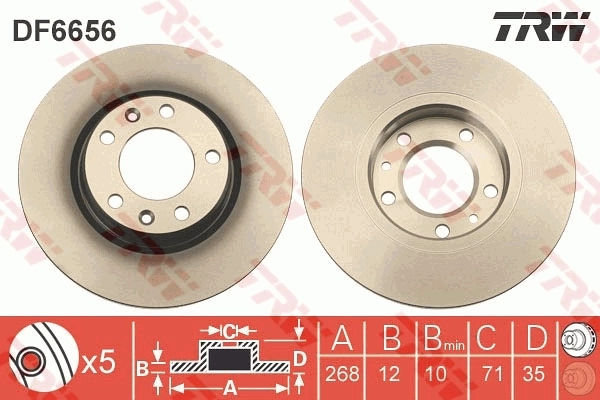 TRW féktárcsa - DF6656 - TothCarparts