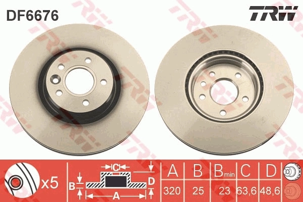 TRW féktárcsa - DF6676S - TothCarparts