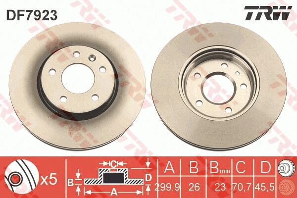 TRW féktárcsa - DF7923 - TothCarparts