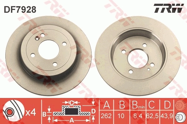 TRW féktárcsa - DF7928 - TothCarparts