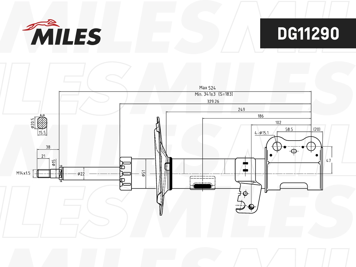 MILES lengéscsillapító - DG11290 - TothCarparts