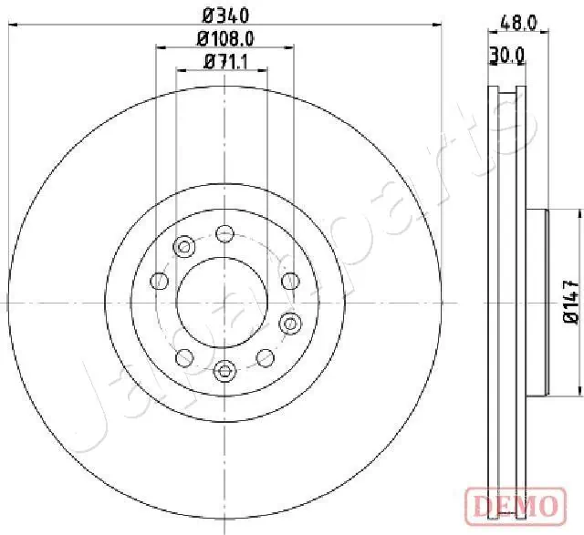 JAPANPARTS féktárcsa - DI-0611C - TothCarparts