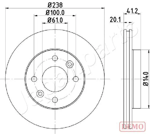 JAPANPARTS féktárcsa - DI-0708C - TothCarparts