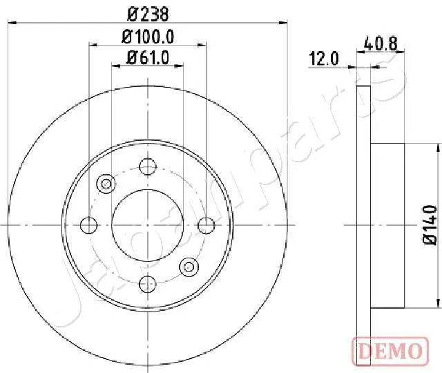 JAPANPARTS féktárcsa - DI-0714C - TothCarparts