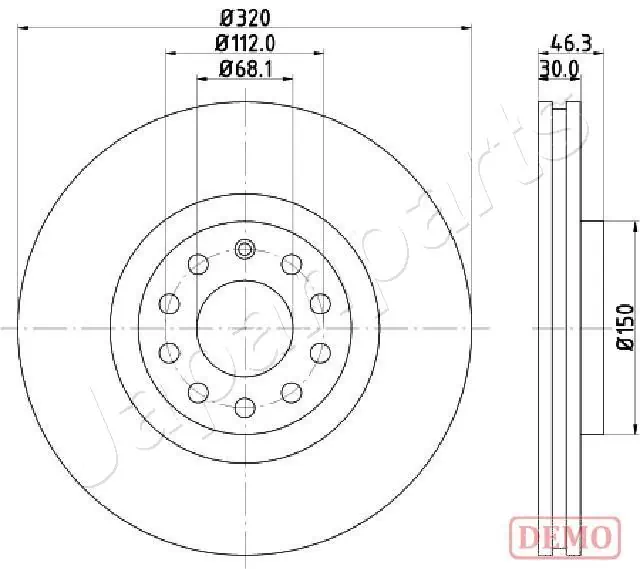 JAPANPARTS féktárcsa - DI-0909C - TothCarparts