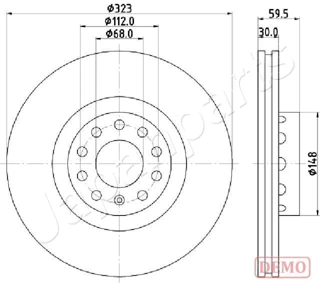 JAPANPARTS féktárcsa - DI-0922C - TothCarparts