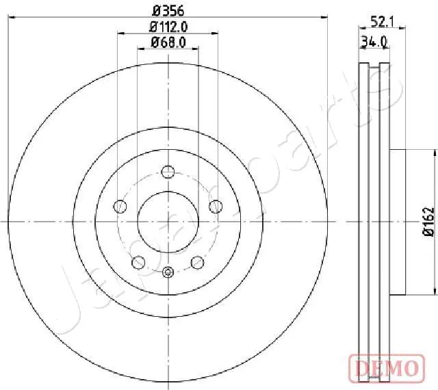 JAPANPARTS féktárcsa - DI-0929C - TothCarparts