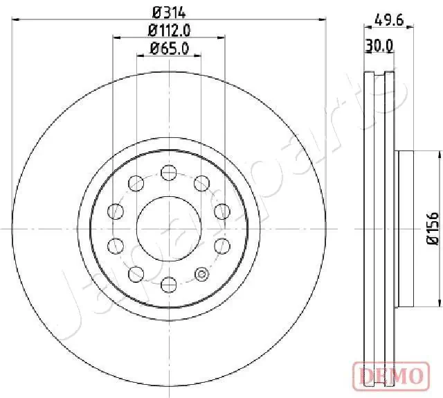 JAPANPARTS féktárcsa - DI-0933C - TothCarparts