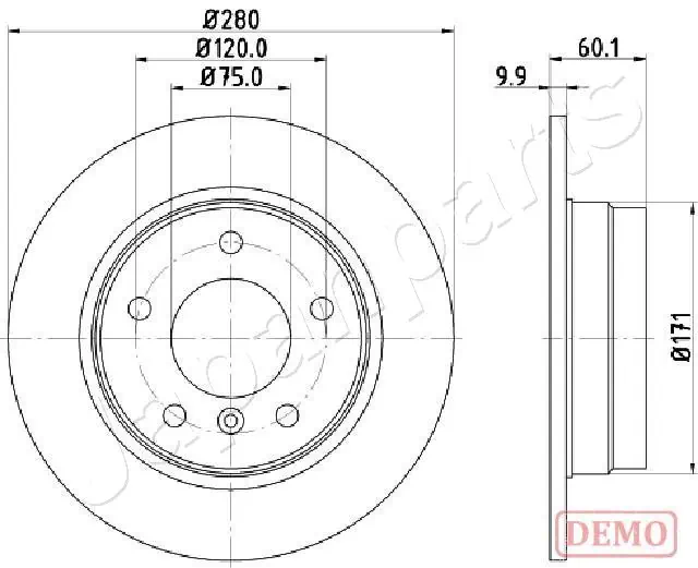 JAPANPARTS féktárcsa - DP-0107C - TothCarparts
