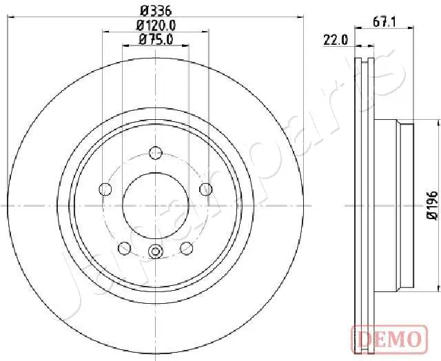 JAPANPARTS féktárcsa - DP-0114C - TothCarparts