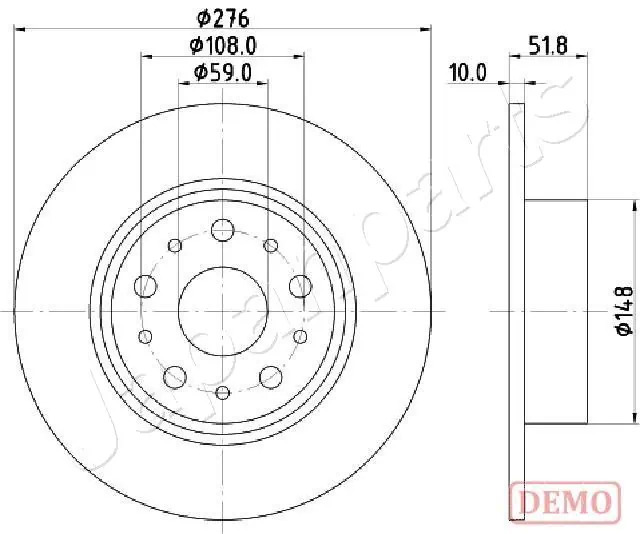JAPANPARTS féktárcsa - DP-0207C - TothCarparts