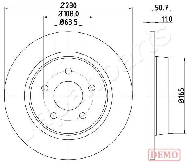 JAPANPARTS féktárcsa - DP-0302C - TothCarparts