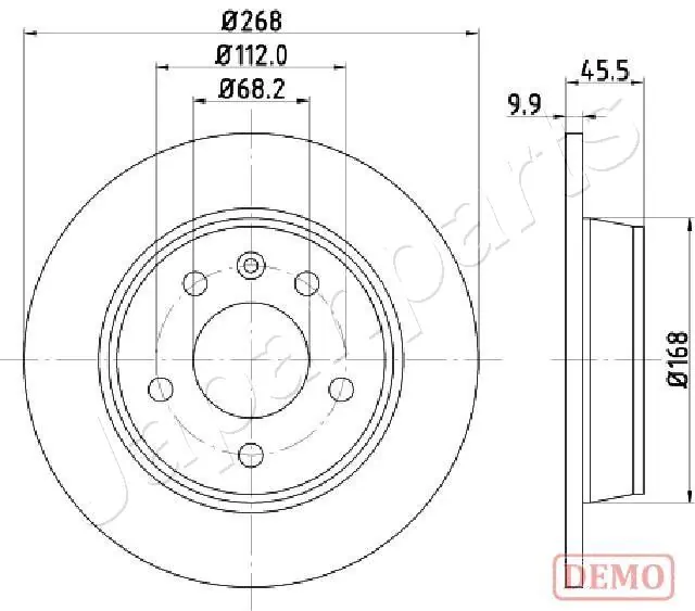 JAPANPARTS féktárcsa - DP-0306C - TothCarparts
