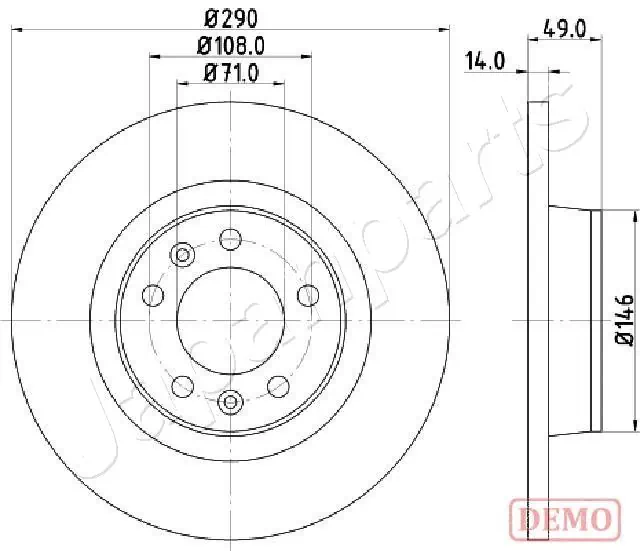 JAPANPARTS féktárcsa - DP-0612C - TothCarparts