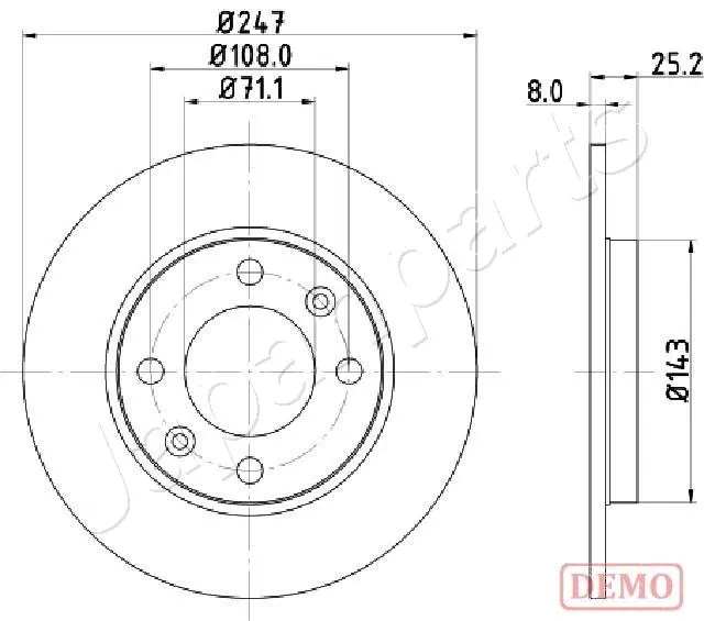 JAPANPARTS féktárcsa - DP-0615C - TothCarparts
