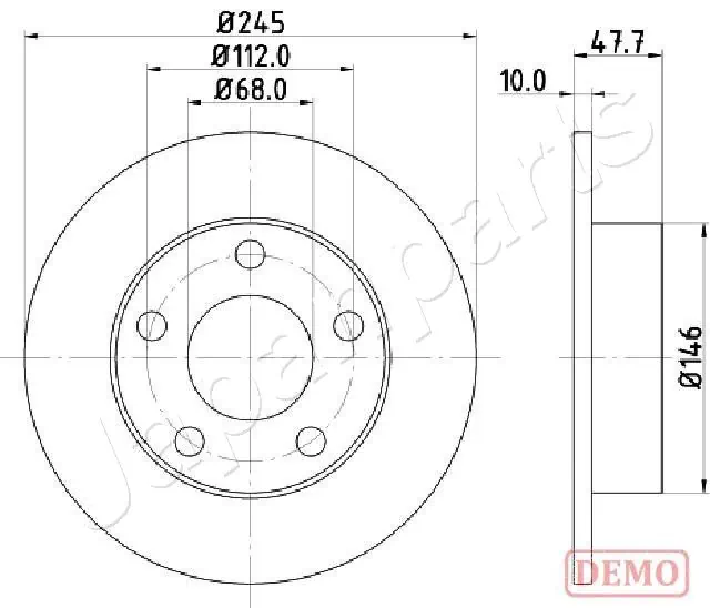 JAPANPARTS féktárcsa - DP-0905C - TothCarparts
