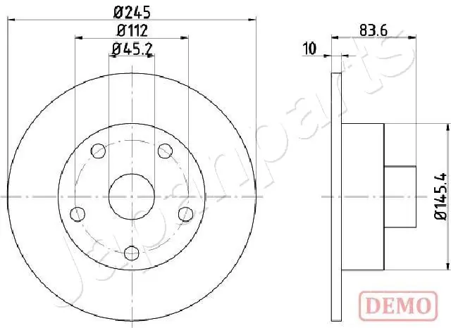 JAPANPARTS féktárcsa - DP-0906C - TothCarparts