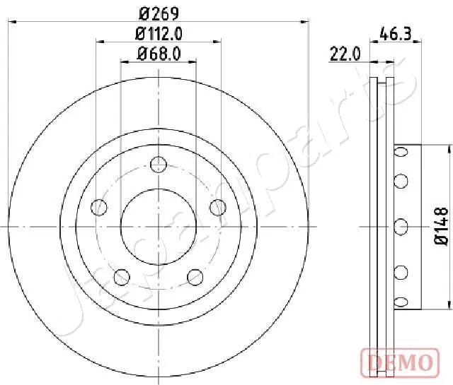 JAPANPARTS féktárcsa - DP-0913C - TothCarparts