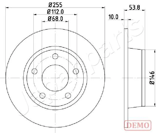 JAPANPARTS féktárcsa - DP-0914C - TothCarparts