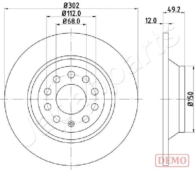 JAPANPARTS féktárcsa - DP-0915C - TothCarparts