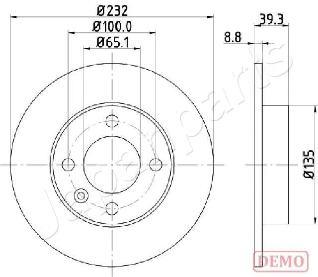 JAPANPARTS féktárcsa - DP-0921C - TothCarparts