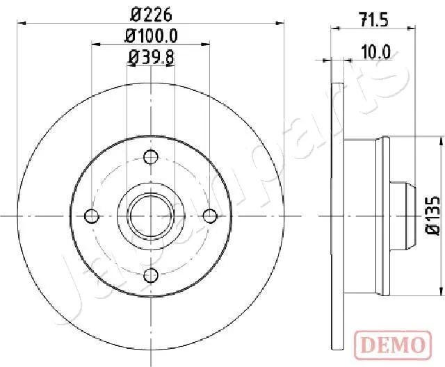 JAPANPARTS féktárcsa - DP-0922C - TothCarparts