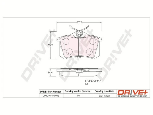 Dr!ve+ fékbetétkészlet, tárcsafék - DP1010.10.0002 - TothCarparts