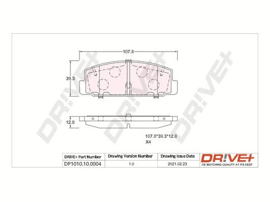 Dr!ve+ fékbetétkészlet, tárcsafék - DP1010.10.0004 - TothCarparts