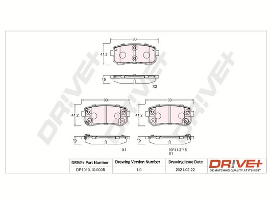 Dr!ve+ fékbetétkészlet, tárcsafék - DP1010.10.0005 - TothCarparts