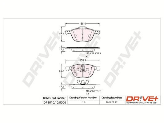 Dr!ve+ fékbetétkészlet, tárcsafék - DP1010.10.0006 - TothCarparts