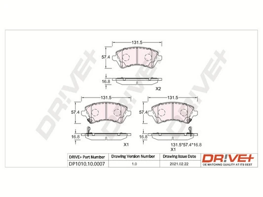 Dr!ve+ fékbetétkészlet, tárcsafék - DP1010.10.0007 - TothCarparts