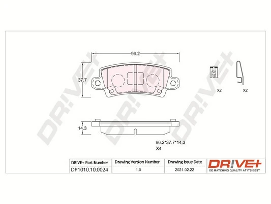 Dr!ve+ fékbetétkészlet, tárcsafék - DP1010.10.0024 - TothCarparts