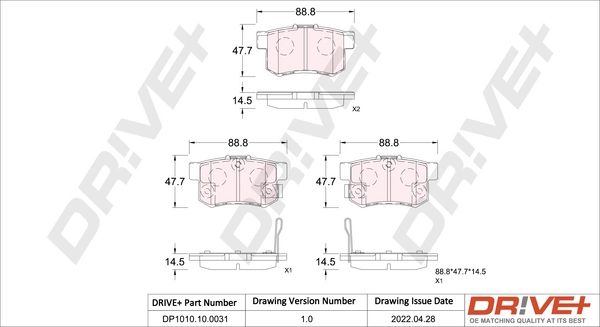 Dr!ve+ fékbetétkészlet, tárcsafék - DP1010.10.0031 - TothCarparts