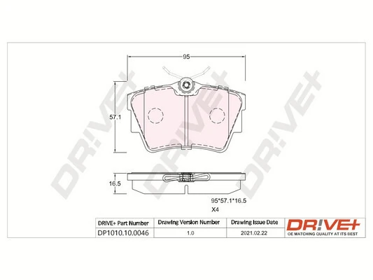 Dr!ve+ fékbetétkészlet, tárcsafék - DP1010.10.0046 - TothCarparts