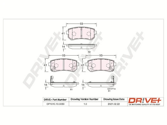 Dr!ve+ fékbetétkészlet, tárcsafék - DP1010.10.0059 - TothCarparts