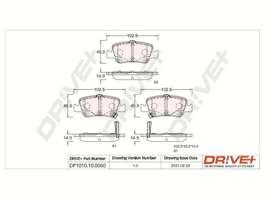Dr!ve+ fékbetétkészlet, tárcsafék - DP1010.10.0060 - TothCarparts