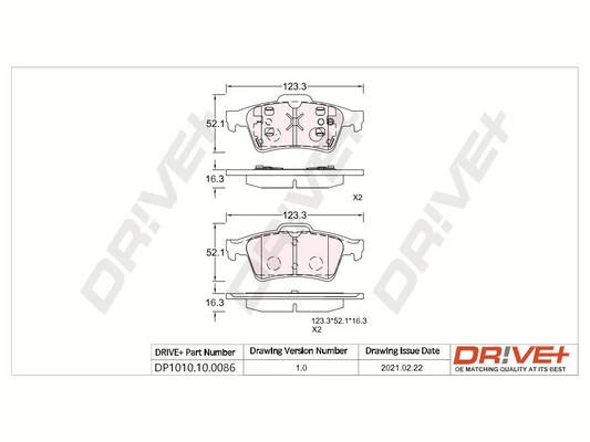 Dr!ve+ fékbetétkészlet, tárcsafék - DP1010.10.0086 - TothCarparts