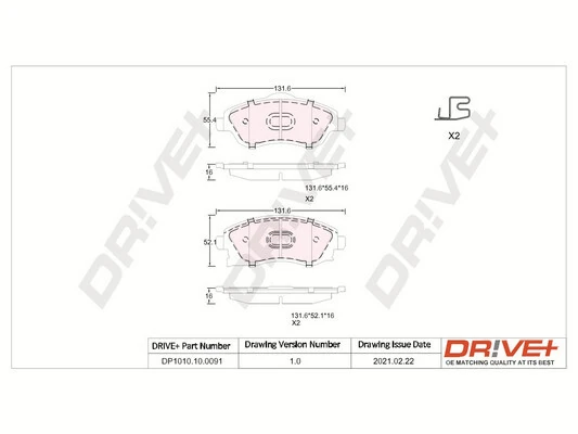 Dr!ve+ fékbetétkészlet, tárcsafék - DP1010.10.0091 - TothCarparts