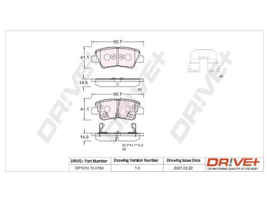 Dr!ve+ fékbetétkészlet, tárcsafék - DP1010.10.0150 - TothCarparts