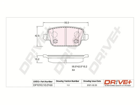 Dr!ve+ fékbetétkészlet, tárcsafék - DP1010.10.0168 - TothCarparts