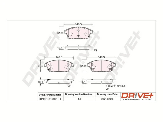 Dr!ve+ fékbetétkészlet, tárcsafék - DP1010.10.0191 - TothCarparts