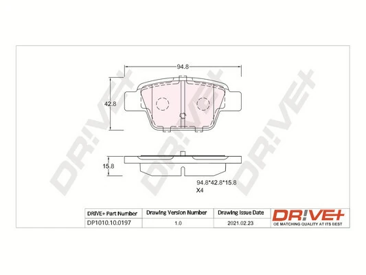 Dr!ve+ fékbetétkészlet, tárcsafék - DP1010.10.0197 - TothCarparts