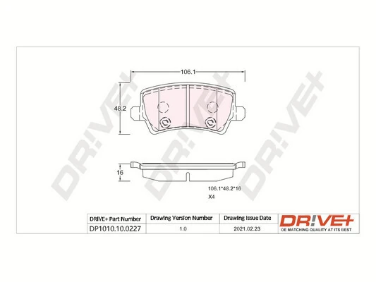 Dr!ve+ fékbetétkészlet, tárcsafék - DP1010.10.0227 - TothCarparts