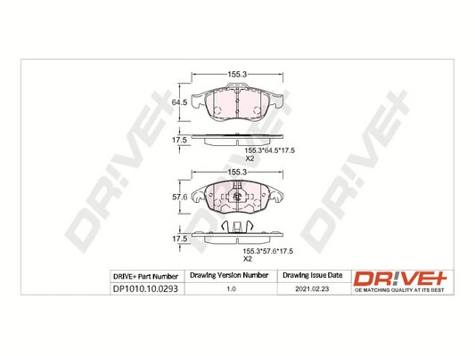 Dr!ve+ fékbetétkészlet, tárcsafék - DP1010.10.0293 - TothCarparts