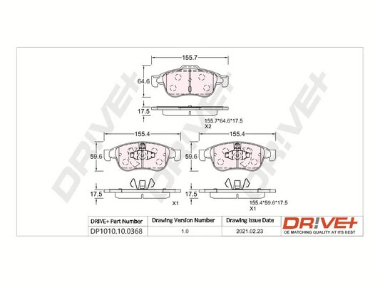 Dr!ve+ fékbetétkészlet, tárcsafék - DP1010.10.0368 - TothCarparts