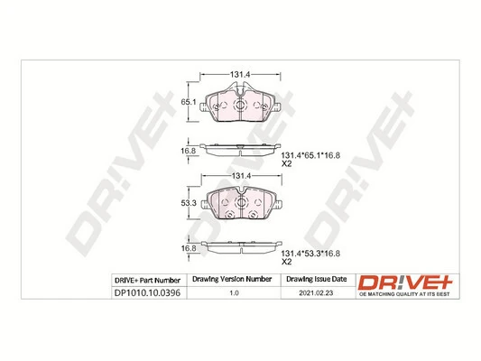 Dr!ve+ fékbetétkészlet, tárcsafék - DP1010.10.0396 - TothCarparts