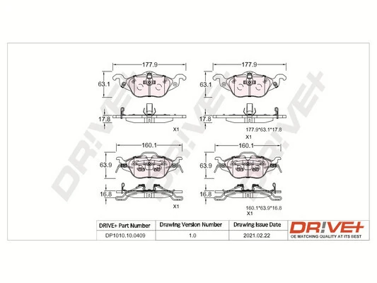 Dr!ve+ fékbetétkészlet, tárcsafék - DP1010.10.0409 - TothCarparts